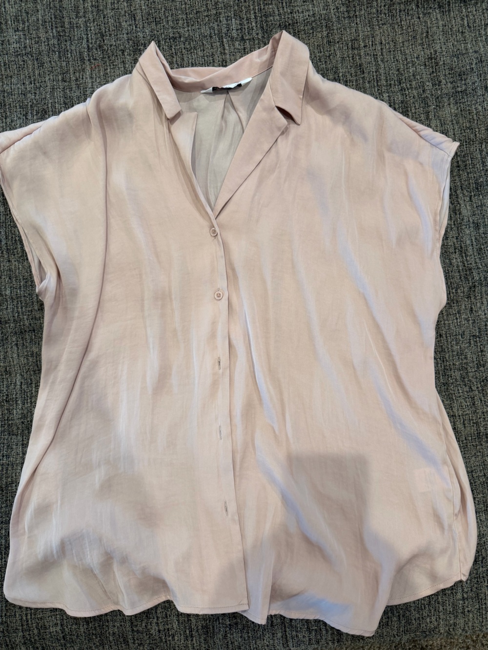 Nine West Blush Pink Button-Front Women's Silk Blouse